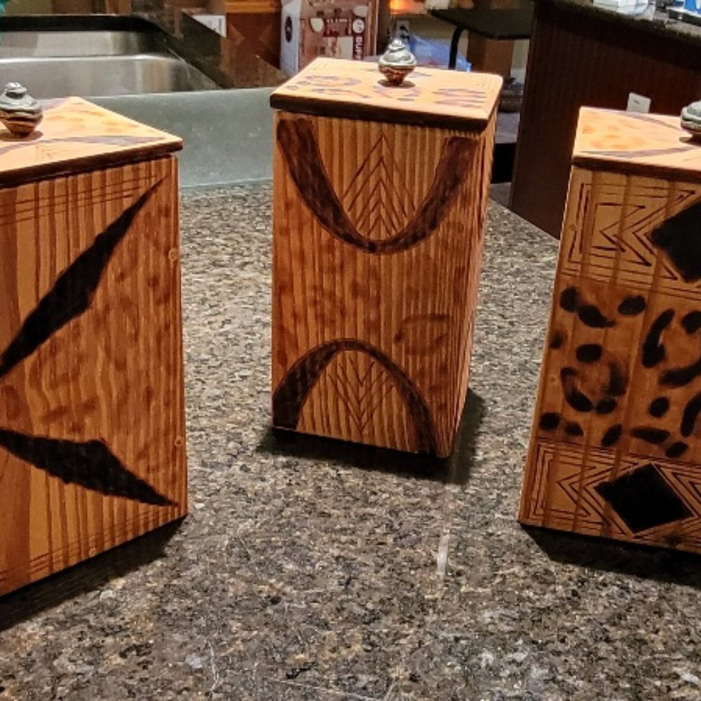 Wooden Stained Container Box.